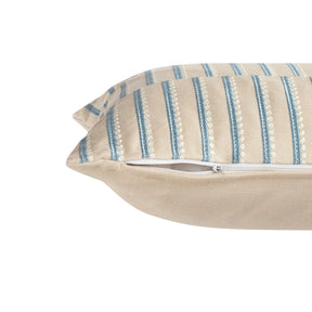 Exotic Heritage Ruler Dot Embroidered Blue Cushion Cover