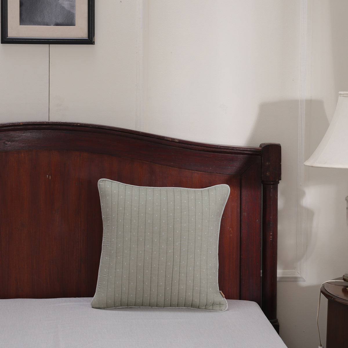 Muted Dot Made With Egyptian Cotton Hand Quilted Cushion Cover