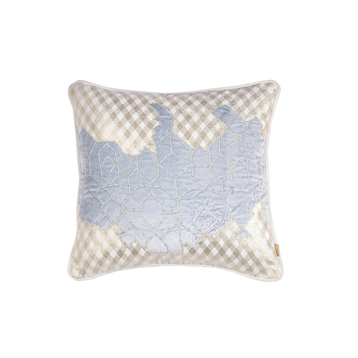 Imperial Essence Fusion Forms Chambray Blue Cushion Cover