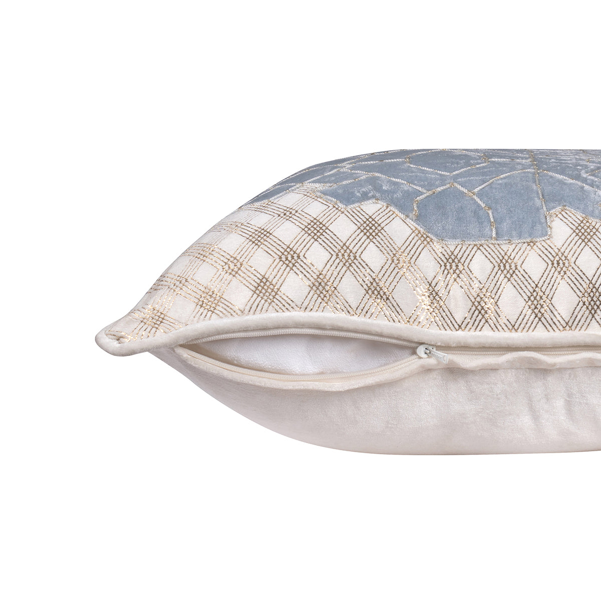 Imperial Essence Fusion Forms Chambray Blue Cushion Cover