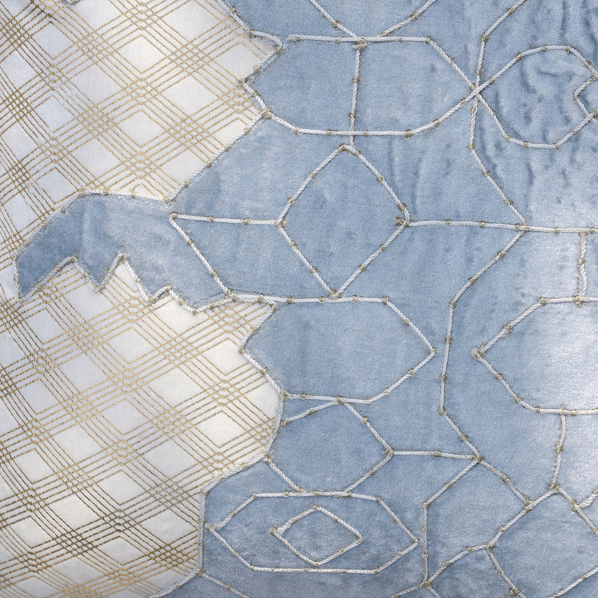 Imperial Essence Fusion Forms Chambray Blue Cushion Cover