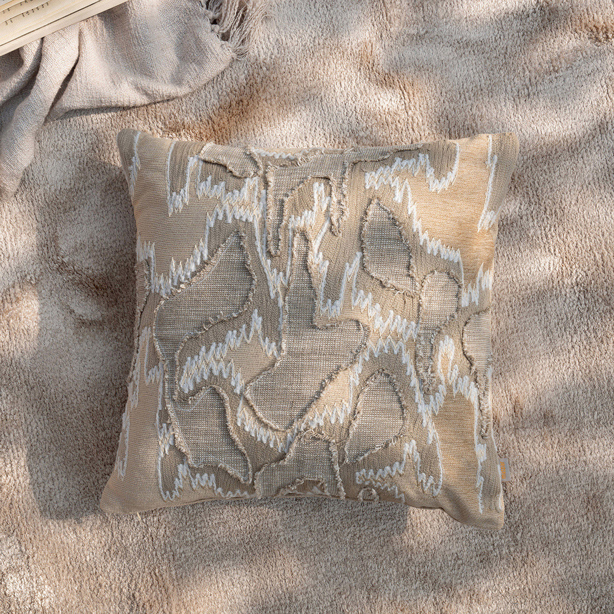 Imperial Essence Ripple Beige Cushion Cover