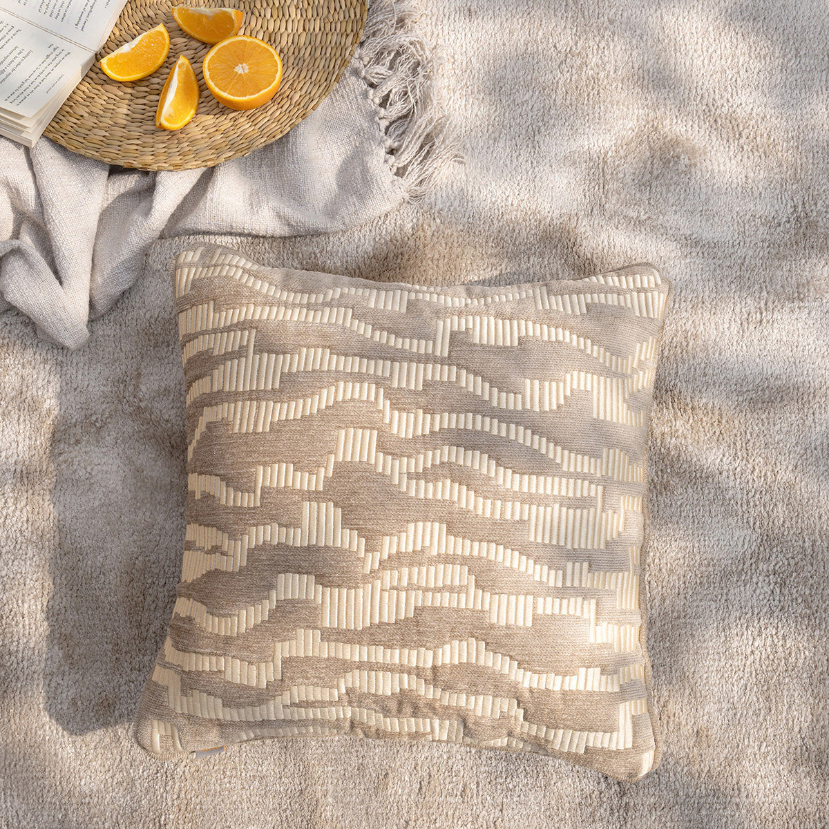 Imperial Essence Splinter Ragged Linen Cushion Cover