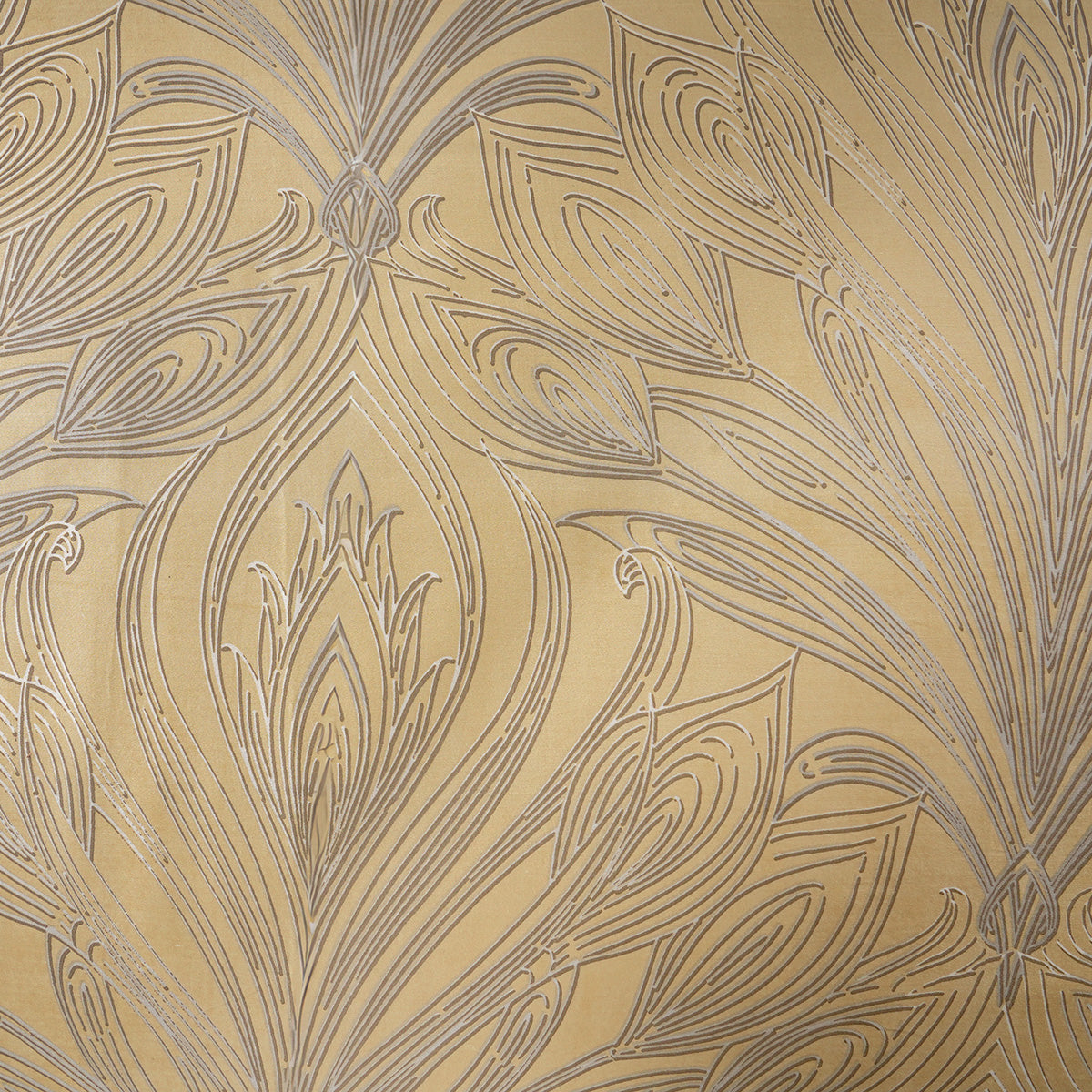 Classical Ornate Baroque Feathering Duvet Cover with Pillow Case Gold