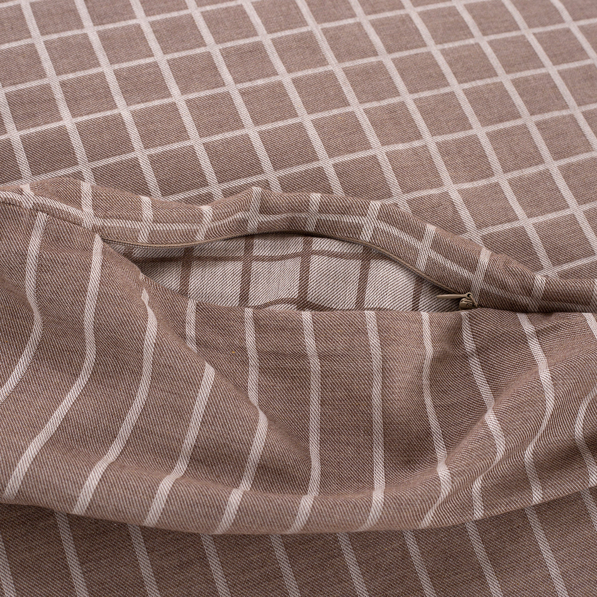 Bliss Reversible Made With Egyptian Cotton Ultra Soft Brown Duvet Cover With Pillow Case