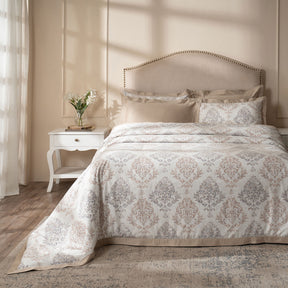 PBS Timeless Ornare 100% Cotton Duvet Cover with Pillow Case Tan