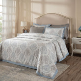 PBS Timeless Ornare 100% Cotton Duvet Cover with Pillow Case Dusty Blue