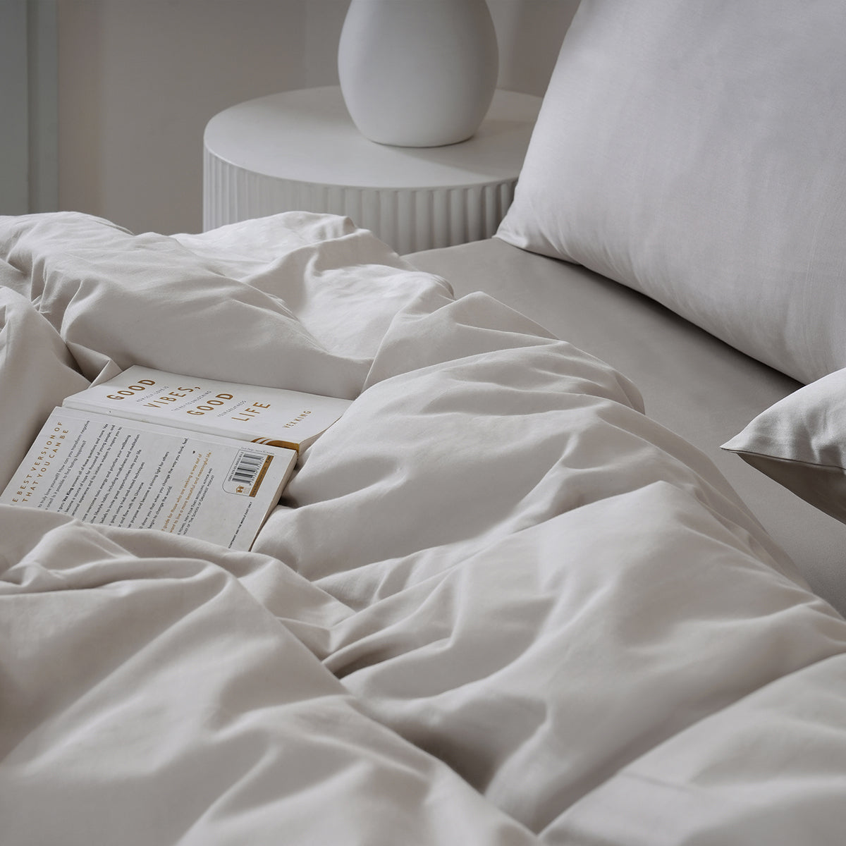 Belissa 100% Cotton Duvet Cover Sandshell