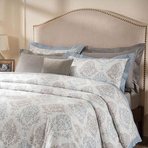 PBS Timeless Ornare 100% Cotton 8Pcs Duvet Cover Set Dusty Blue