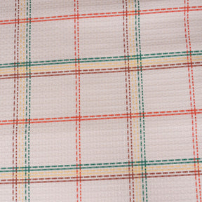 Eclectic Geo Mosaic Plaid Woven 100% Cotton Rust Duvet Cover with Pillow Case