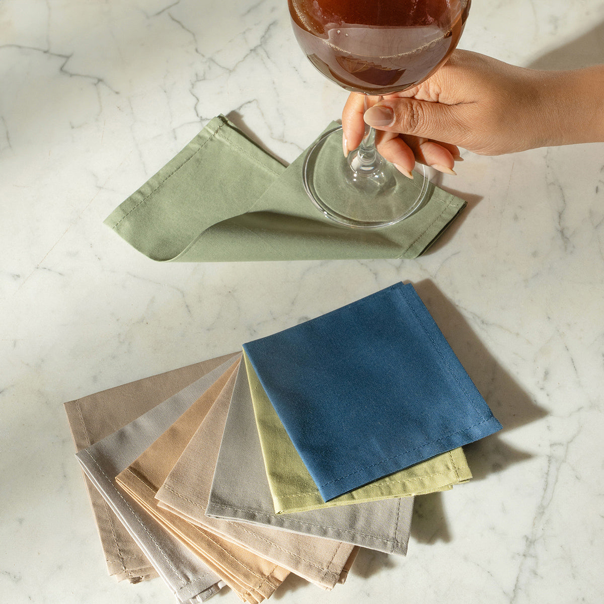 Eden 100% Cotton Cocktail Napkin Set 20X20 CM Denim Blue