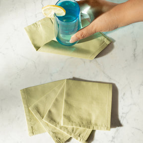 Eden 100% Cotton Cocktail Napkin Set 20X20 CM Sage Green