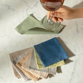 Eden 100% Cotton Cocktail Napkin Set 20X20 CM Sage Green