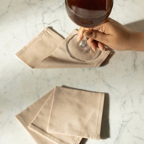 Eden 100% Cotton Cocktail Napkin Set 20X20 CM Sand Dune