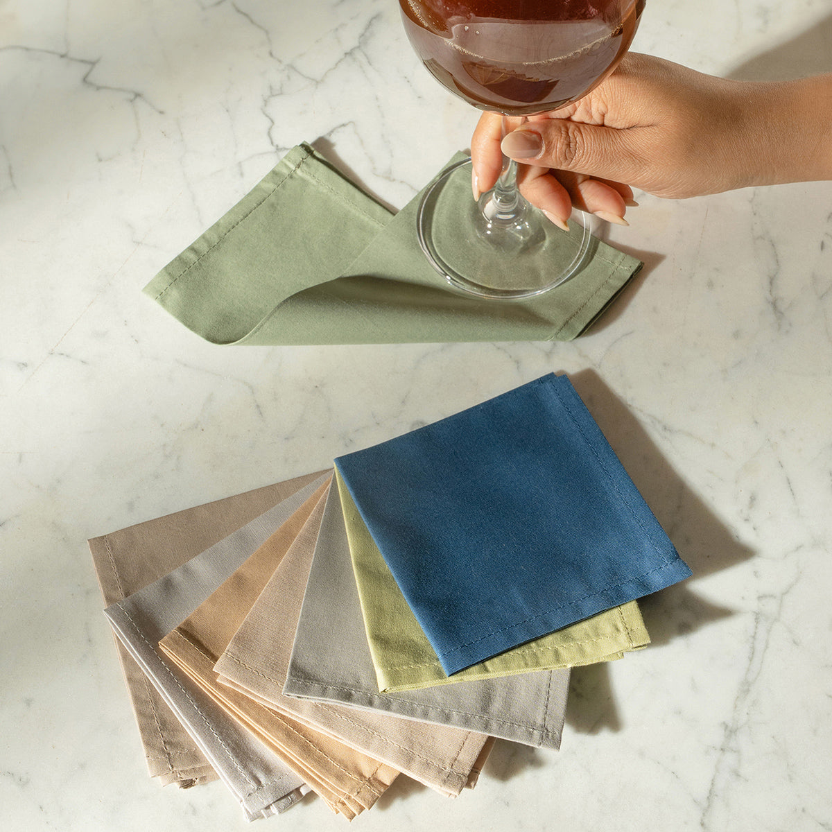 Eden 100% Cotton Cocktail Napkin Set 20X20 CM Sand Dune