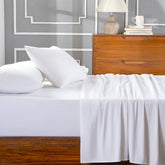 Eden Crisp & Light Weight 100% Cotton Solid White Bed Sheet with Pillow Case