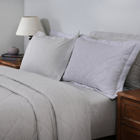 Emmie 100% Natural Cotton Filling Light Weight Winter Quilt / Quilted Bed Cover Grey