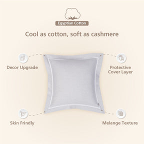 Emmie 100% Natural Egyptian Cotton with Hemm Stitch 2PC Pillow Case Euro Set