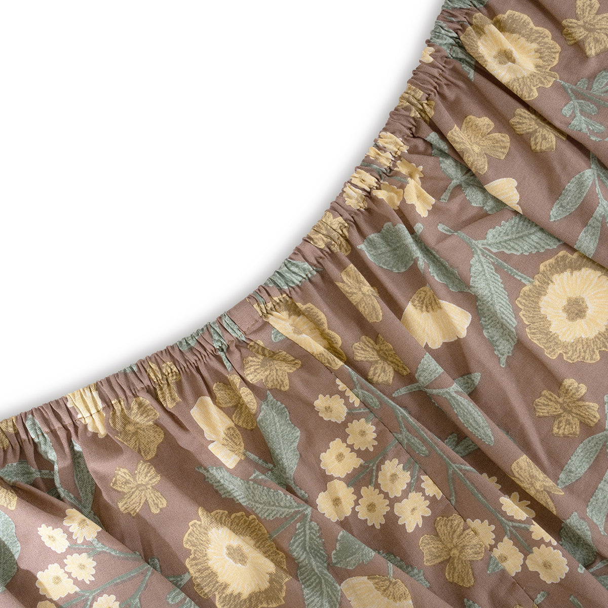 Fitted Sheet with Pillow Case 100% Cotton Verdant Heritage Garden Rustic Brown