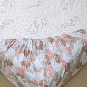 Florescence Boston Print Pink Fitted Sheet With Pillow Covers