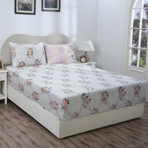 Hermosa Eclectic Garden Arielle 100%Cotton Printed Fitted Sheet With Pillow Case