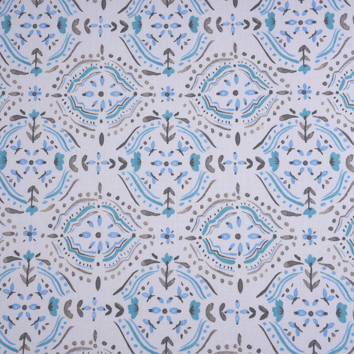 Hermosa Sensory Bloom Gareth 100% Cotton Printed Fitted Sheet with Pillow Case Blue