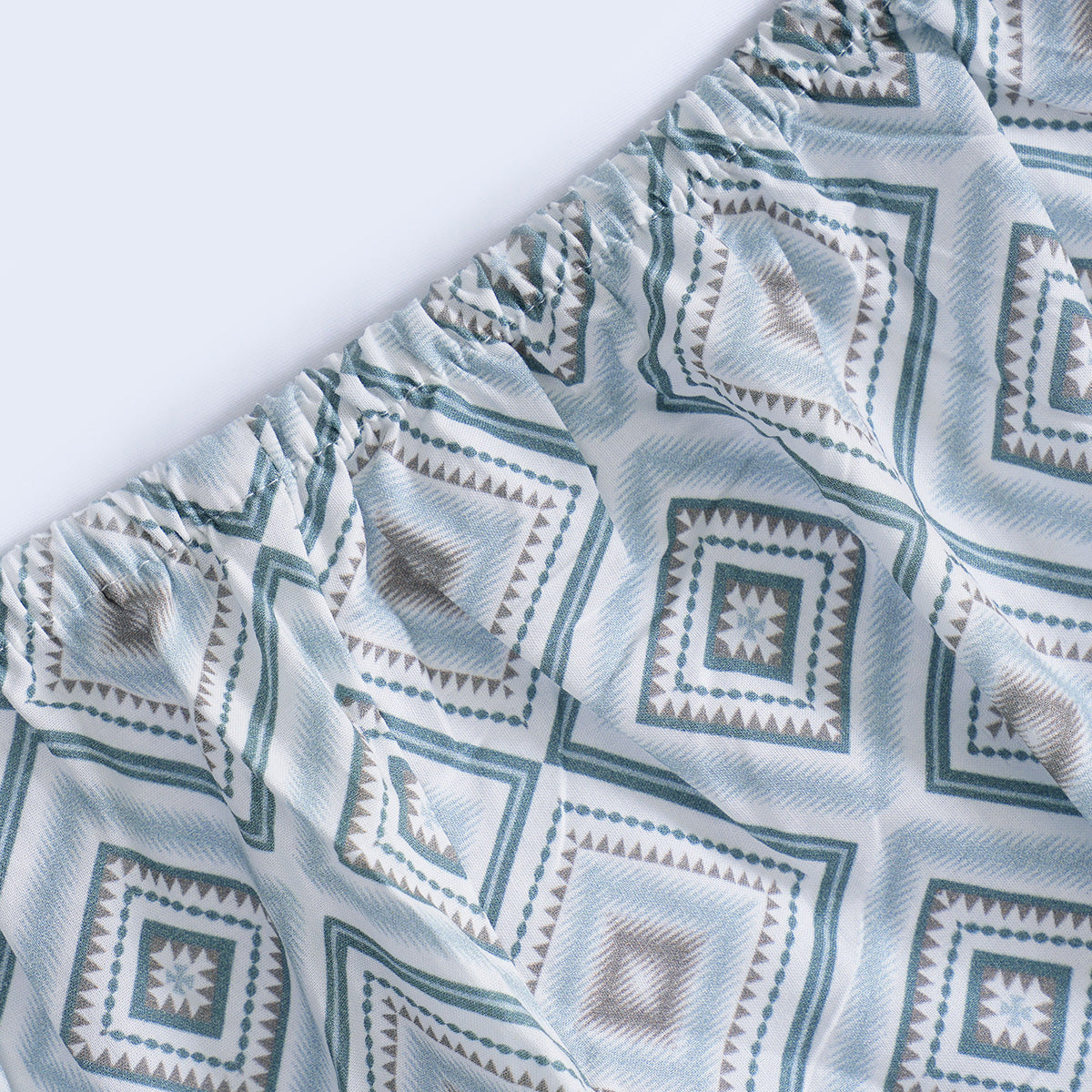 Hermosa Sensory Bloom Avery 100% Cotton Printed Fitted Sheet with Pillow Case Blue