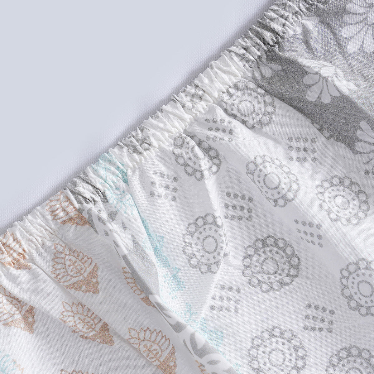 Hermosa Sensory Bloom Jude 100% Cotton Printed Fitted Sheet with Pillow Case Blue
