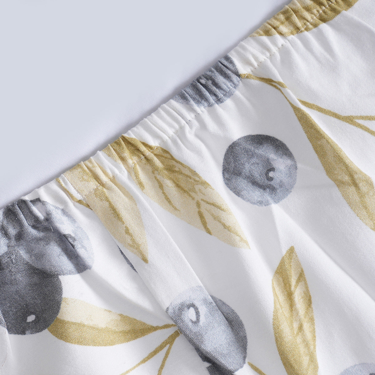 Sensory Bloom Myrtille 100% Cotton Mustard Fitted Sheet with Pillow Case