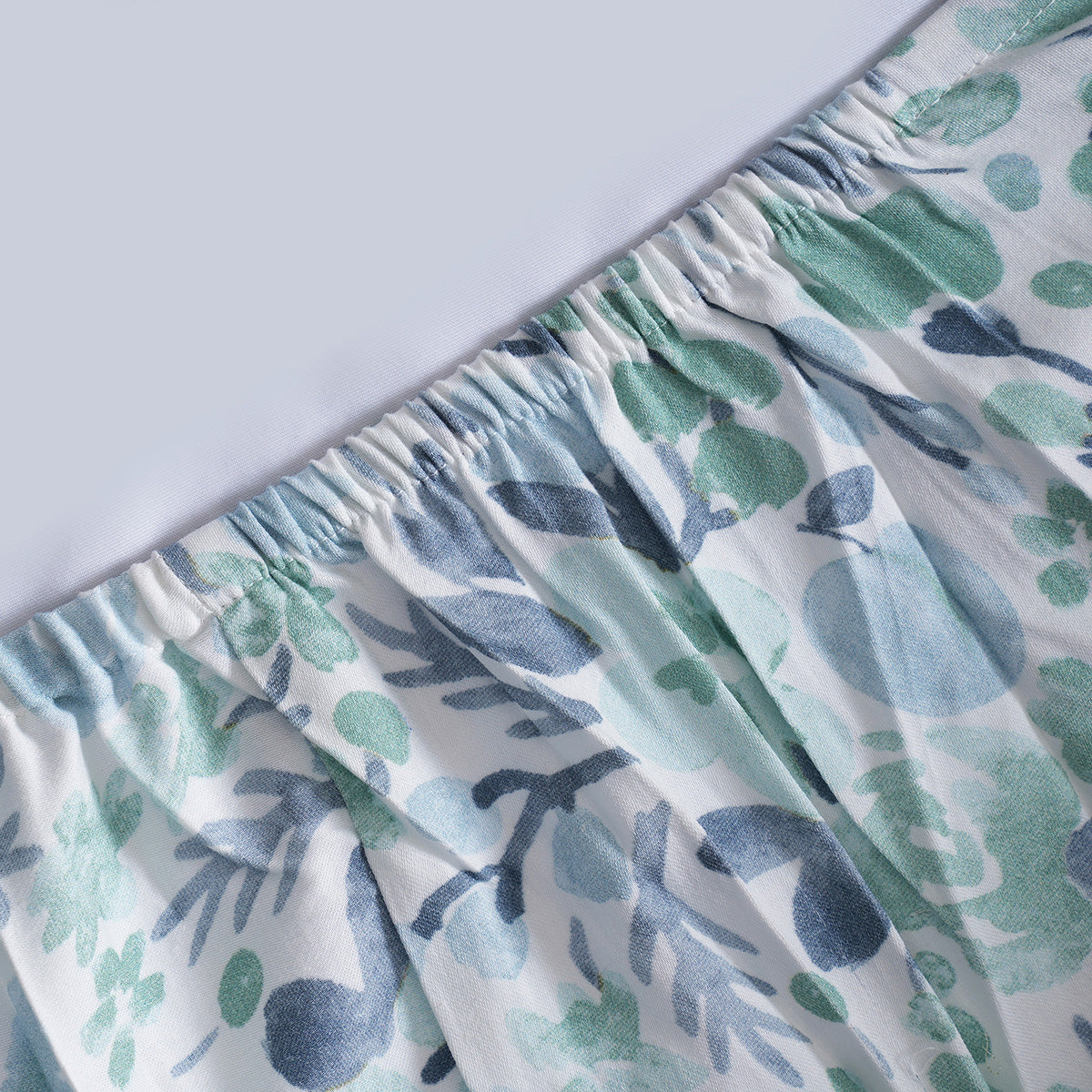 Sensory Bloom Zesty 100% Cotton Aqua Fitted Sheet with Pillow Case