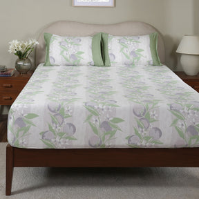 Sensory Bloom Colorsplash 100% Cotton Lilac Fitted Sheet with Pillow Case