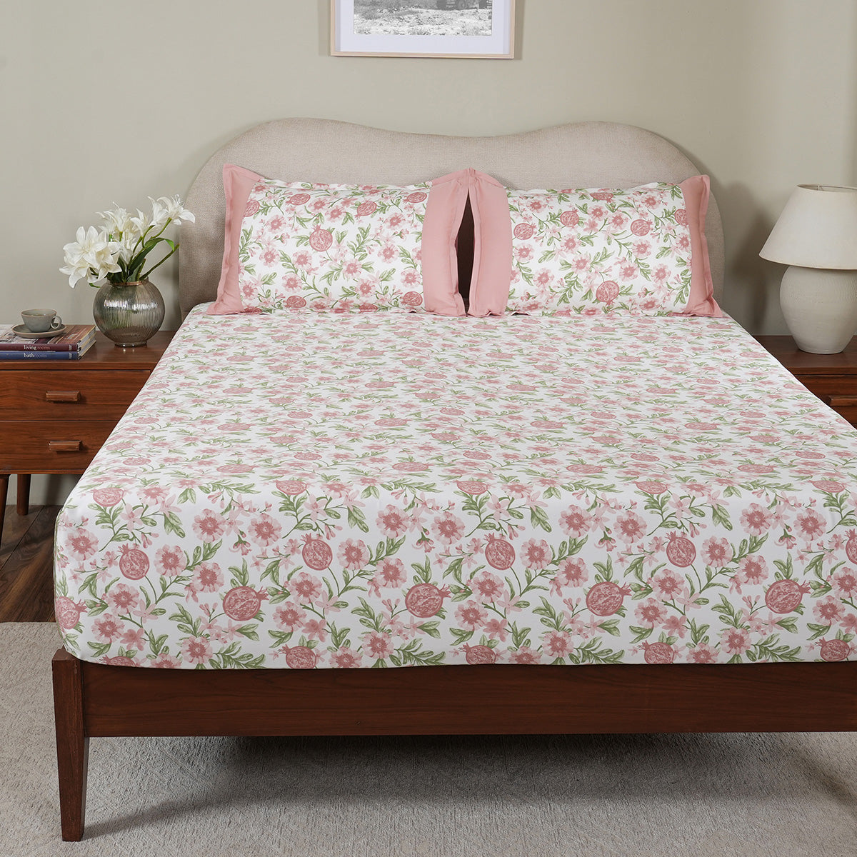 Sensory Bloom Blooming Petals 100% Cotton Pink Fitted Sheet with Pillow Case