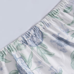 Sensory Bloom Blooming Petals 100% Cotton Blue Fitted Sheet with Pillow Case