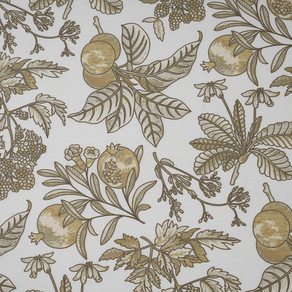 Sensory Bloom Fruity Foliage 100% Cotton Mustard Fitted Sheet with Pillow Case