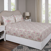 Sensory Bloom Flowerland 100% Cotton Red Fitted Sheet with Pillow Case