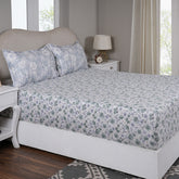 Sensory Bloom Petalyn 100% Cotton Blue Fitted Sheet with Pillow Case