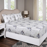 Sensory Bloom Flowerland 100% Cotton Blue Fitted Sheet with Pillow Case