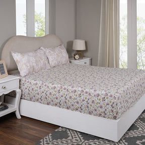 Sensory Bloom Petalyn 100% Cotton Pink Fitted Sheet with Pillow Case