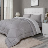 Gravel reversible textured Grey Quilt