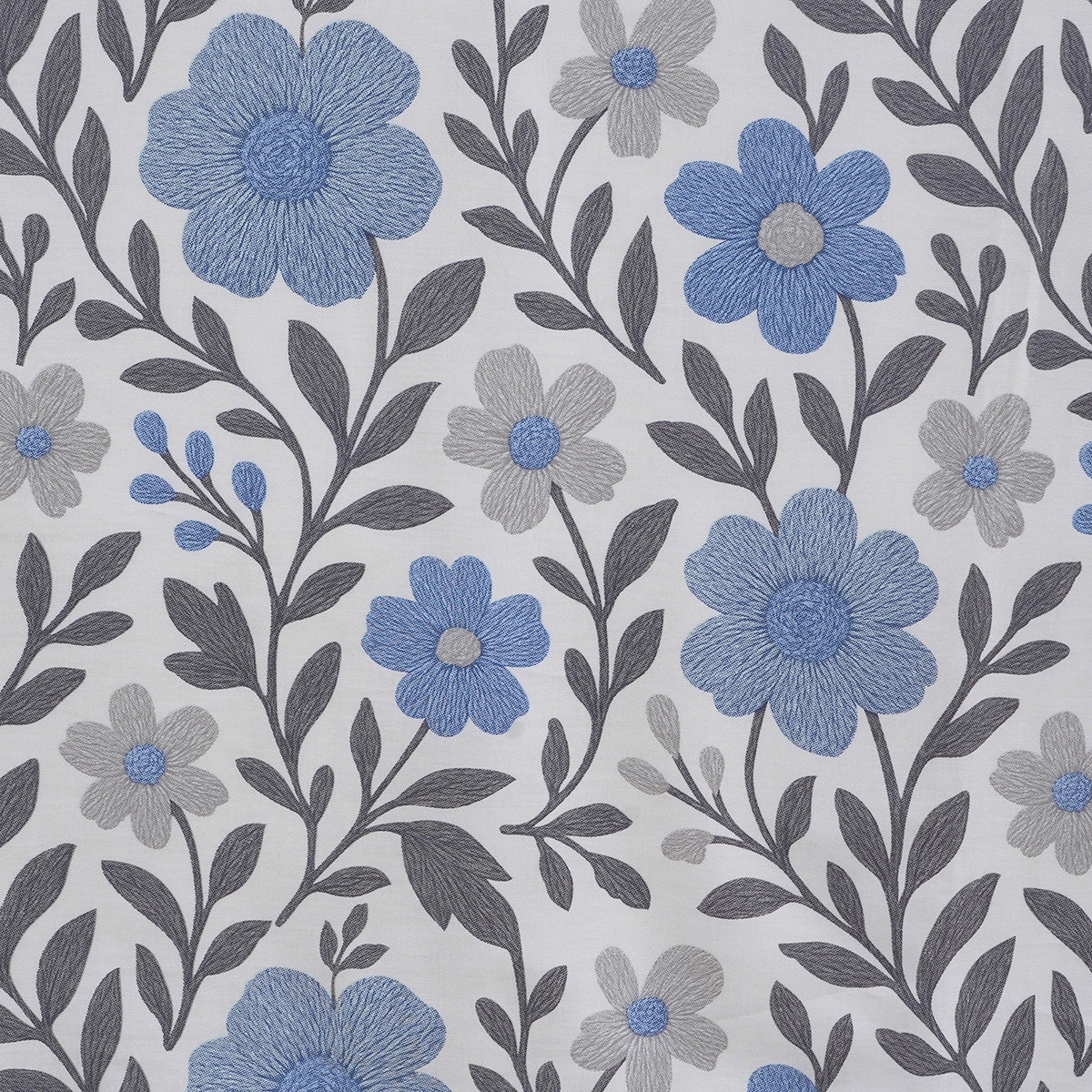 Hermosa Botanic Bloom Bloomscape 100% Cotton Printed Bedsheet with Pillow Case Dusty Blue