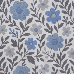 Hermosa Botanic Bloom Bloomscape 100% Cotton Printed Bedsheet with Pillow Case Dusty Blue