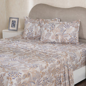 Hermosa Botanic Bloom Garden Muse 100% Cotton Printed Bedsheet with Pillow Case Yellow