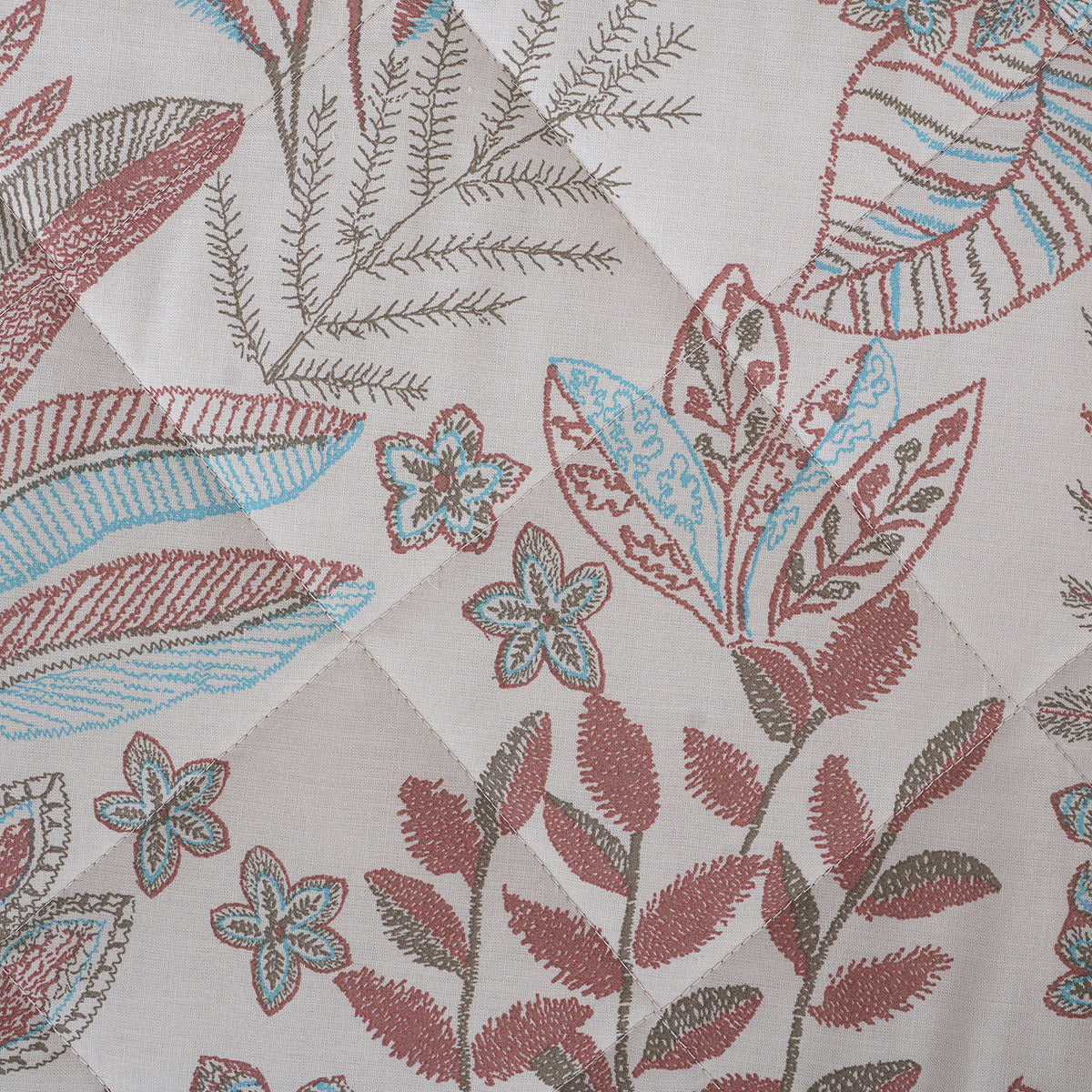 Hermosa Botanic Bloom Garden Muse 4Pcs Red Quilt Set