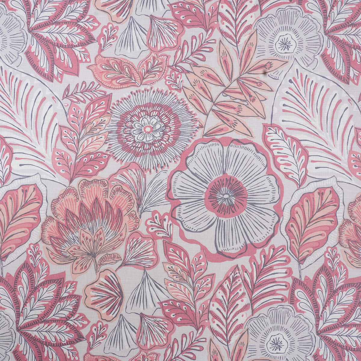 Hermosa Botanic Bloom Petaline 100% Cotton Printed Bedsheet with Pillow Case Old Rose