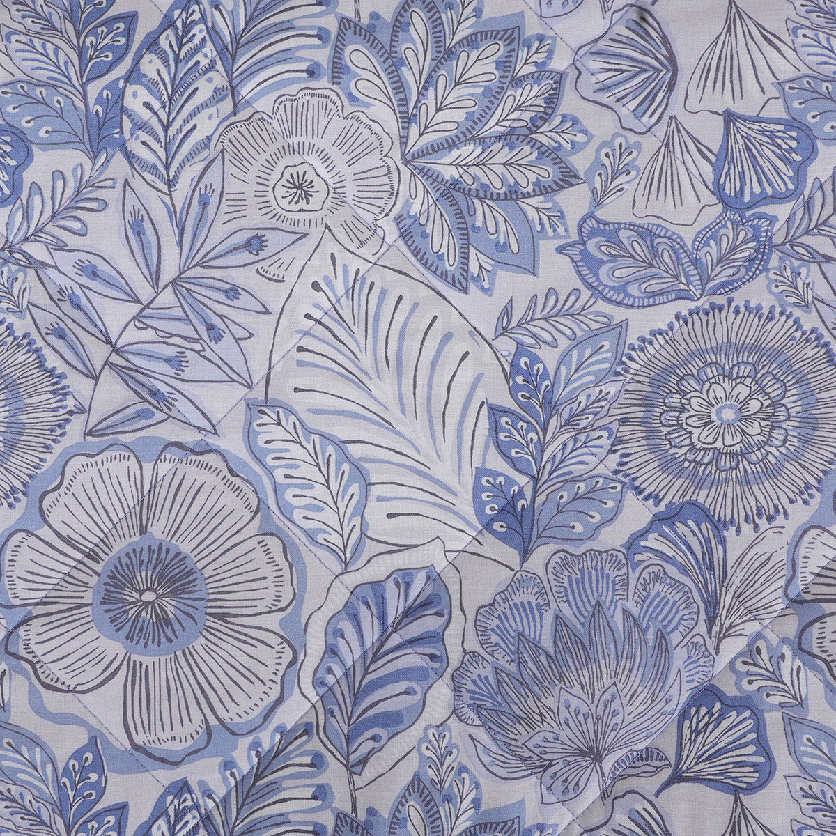 Hermosa Botanic Bloom Petaline 4Pcs Blue Shadow Quilt Set