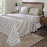 Hermosa Botanic Bloom Tactual 100% Cotton Printed Bedsheet with Pillow Case Jadeite
