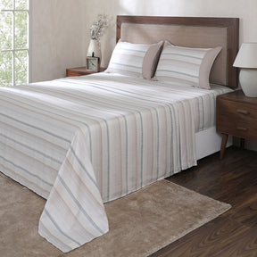 Hermosa Botanic Bloom Wovelle 100% Cotton Printed Bedsheet with Pillow Case Marzipan