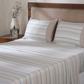 Hermosa Botanic Bloom Wovelle 100% Cotton Printed Bedsheet with Pillow Case Marzipan