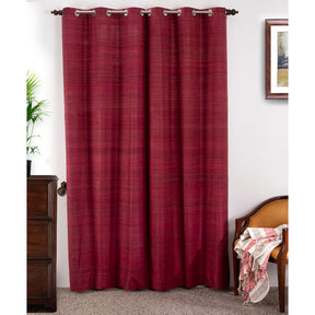 Hickory Silk Solid 2PC Red Curtain Set