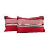 Hues Woven Stripical Mishmash Pillow Sham Set Red